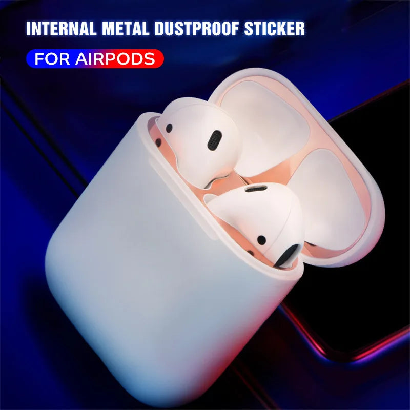 Metal Dust Guard Sticker for Apple AirPods Pro 2 Case Dust-proof Cover Sticker Anti-scratch Earbuds Film for Airpods 3 Pro 2 1