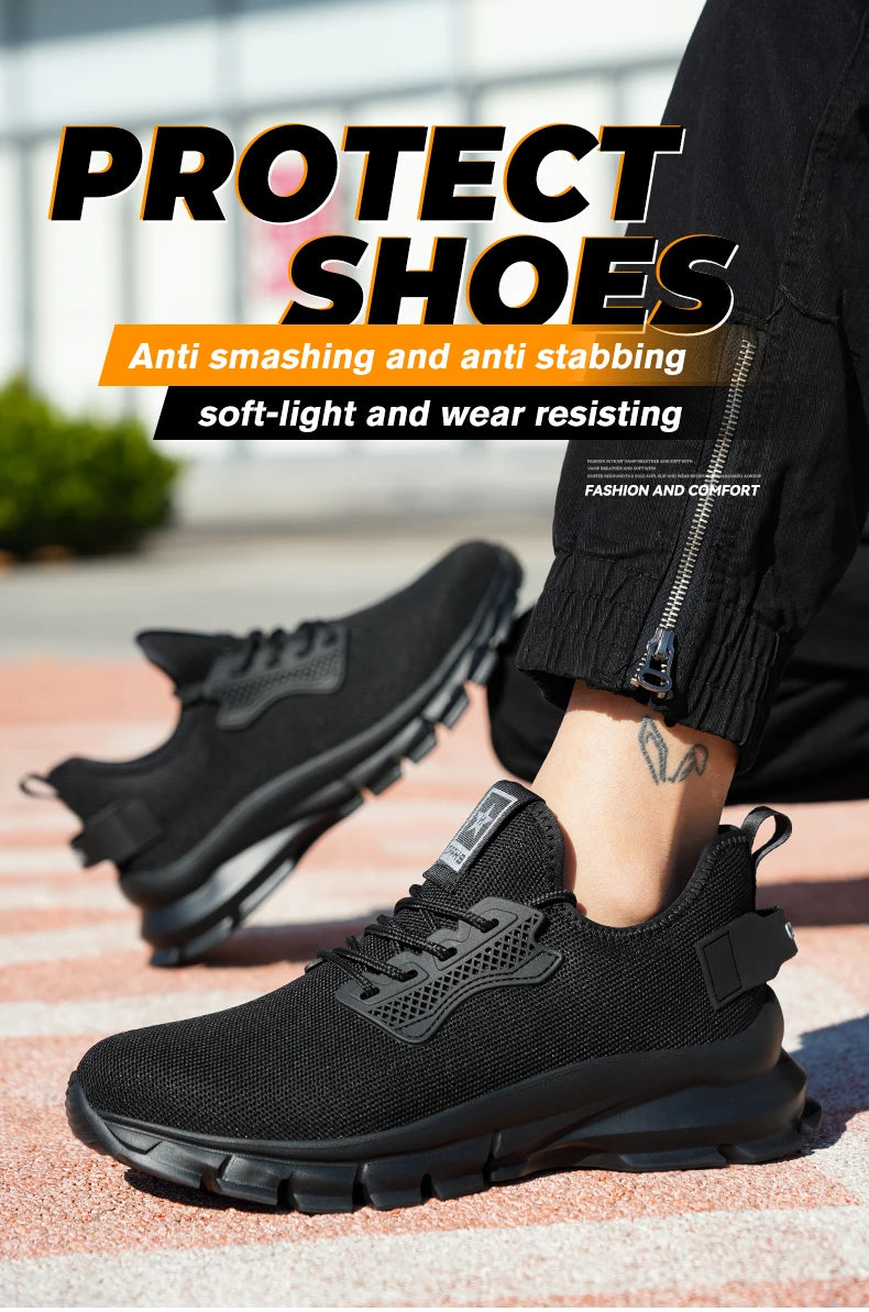 Soft-soled, comfortable, anti-smash, anti-puncture and breathable safety shoes