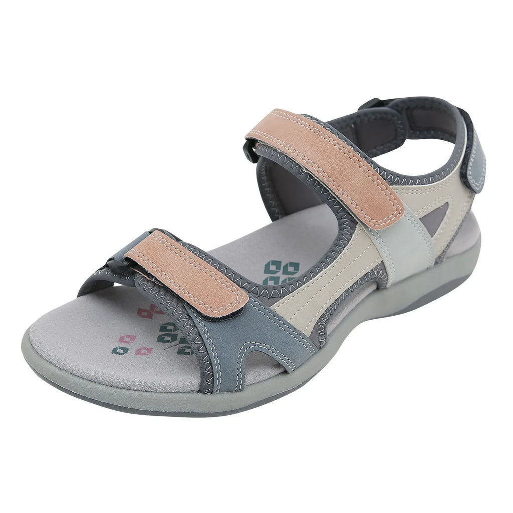 Women's Flat Sandals Summer Fashion Open Toe Color Blocking Adjustable Elastic Sports Sandals Breathable Shoes Woman 2025