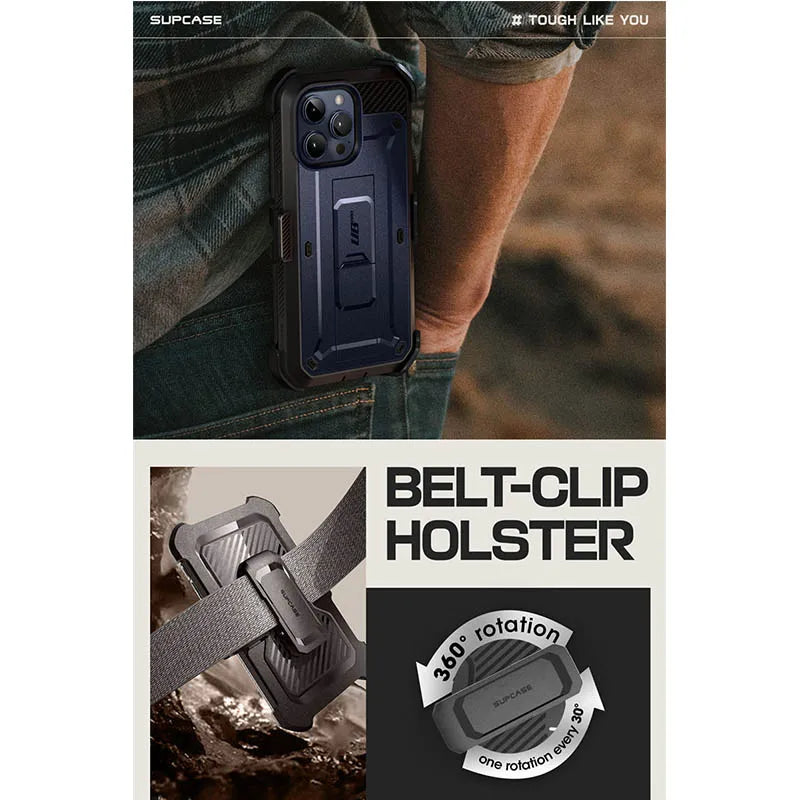 SUPCASE For iPhone 15 Pro Max Case 6.7" (2023) UB Pro Full-Body Rugged Heavy Duty Rugged Case with Built-in Screen Protector