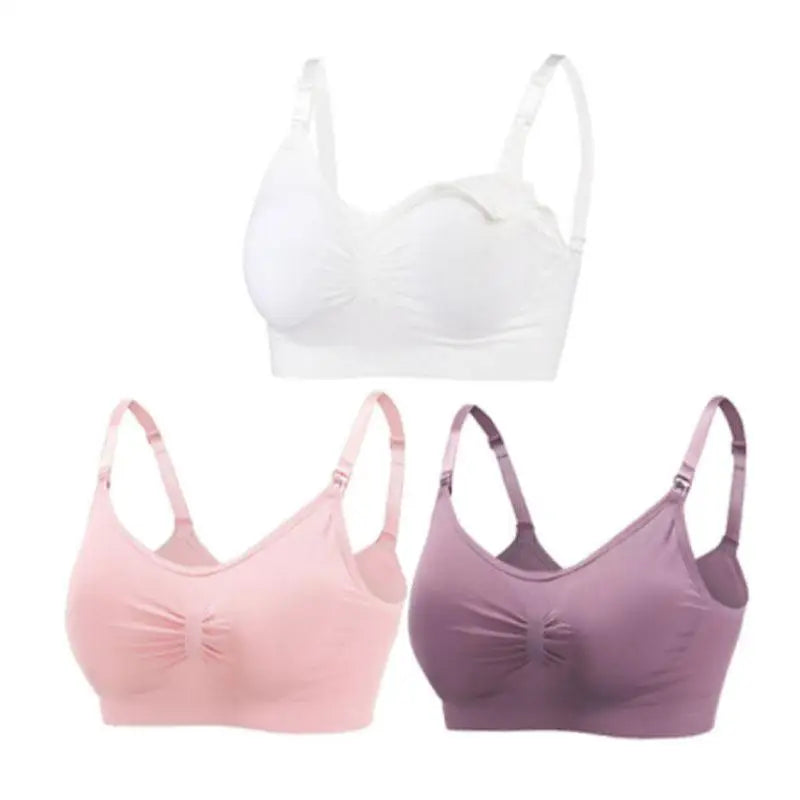3pcs/Set High Quality Maternity Nursing Bras Cotton Breastfeeding Pregnant Underwear Seamless Large Size Breathable Bra Push Up