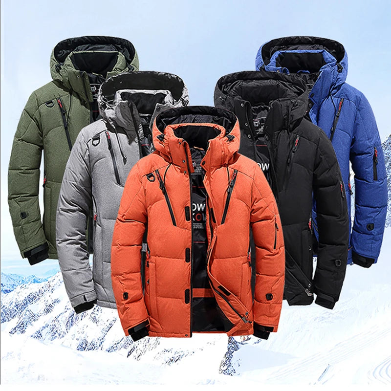 New Thermal Winter Skiing Down Jacket Ski Suit Men Snowboard Bibs Pants Warm Set Male Snowmobile Clothing For Wear Overalls