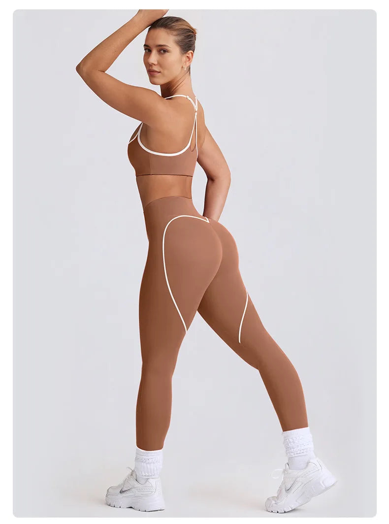 2 Pieces Tracksuit Women Yoga Set Nude Feeling Workout Set Gym Clothes Push Up Fitness Running Sportwear Sport Bra Leggings Suit