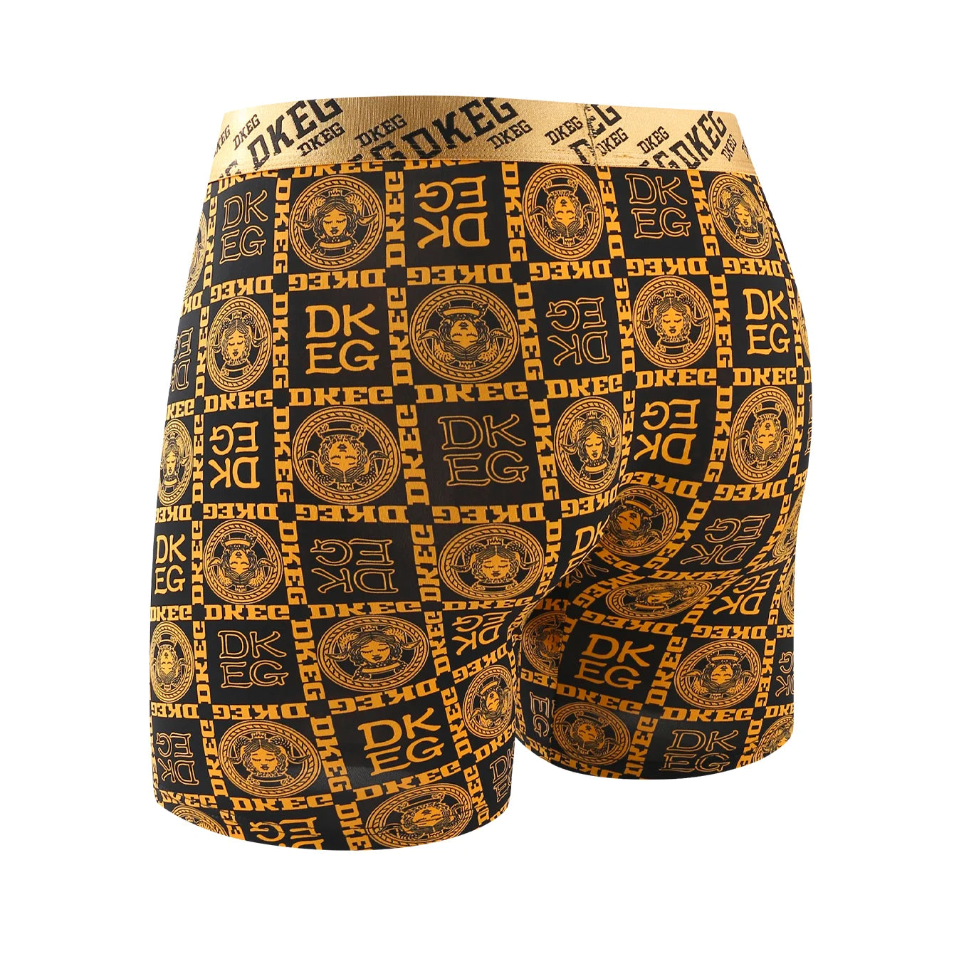 6pcs men's luxurious black and gold printed boxer briefs-ultra-soft ice feeling, antibacterial breathable-elastic sports shorts,