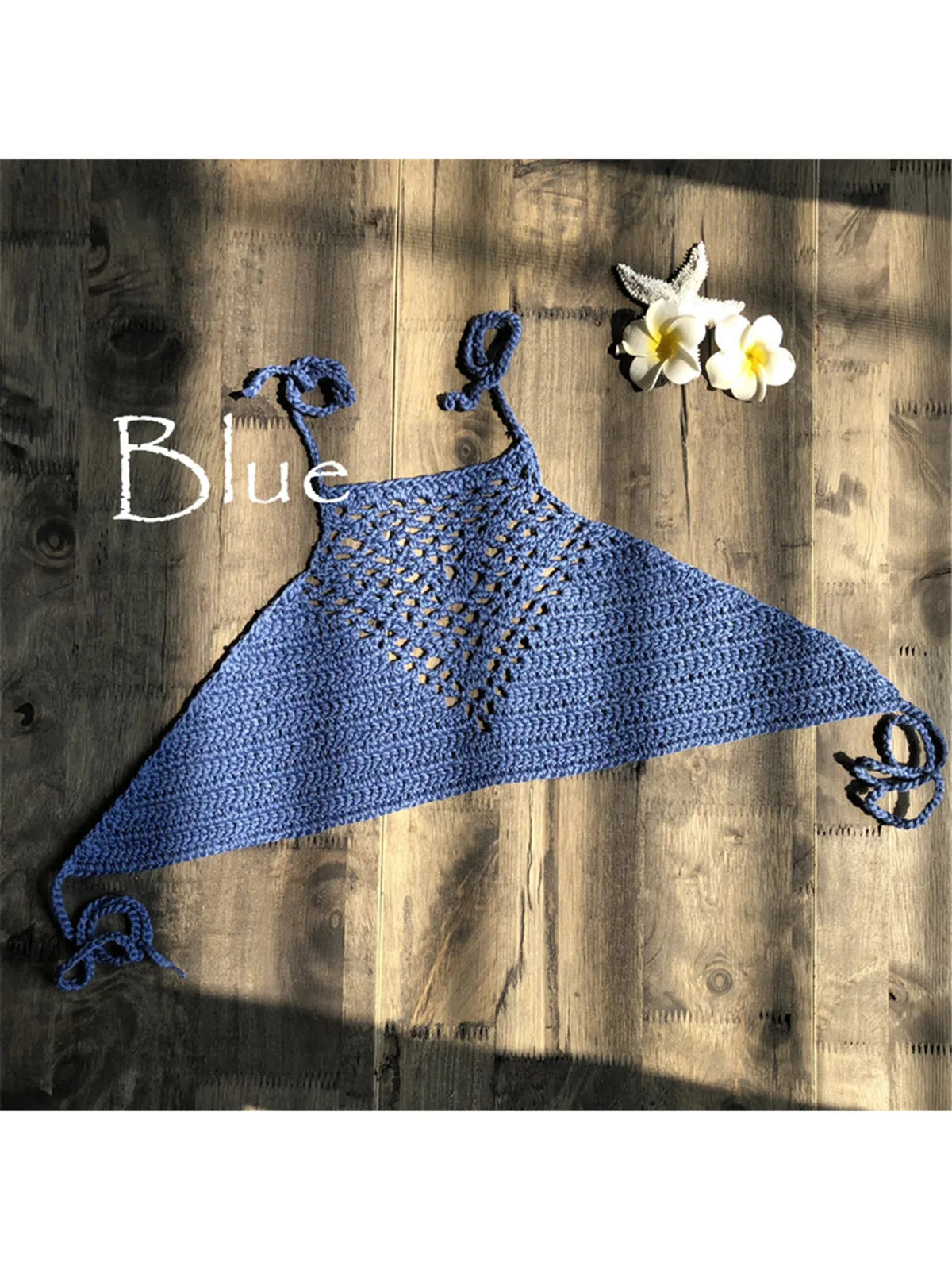 7 Colors Crochet Knitted Halter Bikini Top Female Swimsuit Women Swimwear Bather Bathing Suit Swim Hollow Out Beach Top V4192