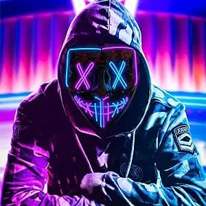 Poptrend Halloween Mask LED Light up Mask Scary mask for Festival Cosplay Halloween Costume Masquerade Parties Carnival Gift