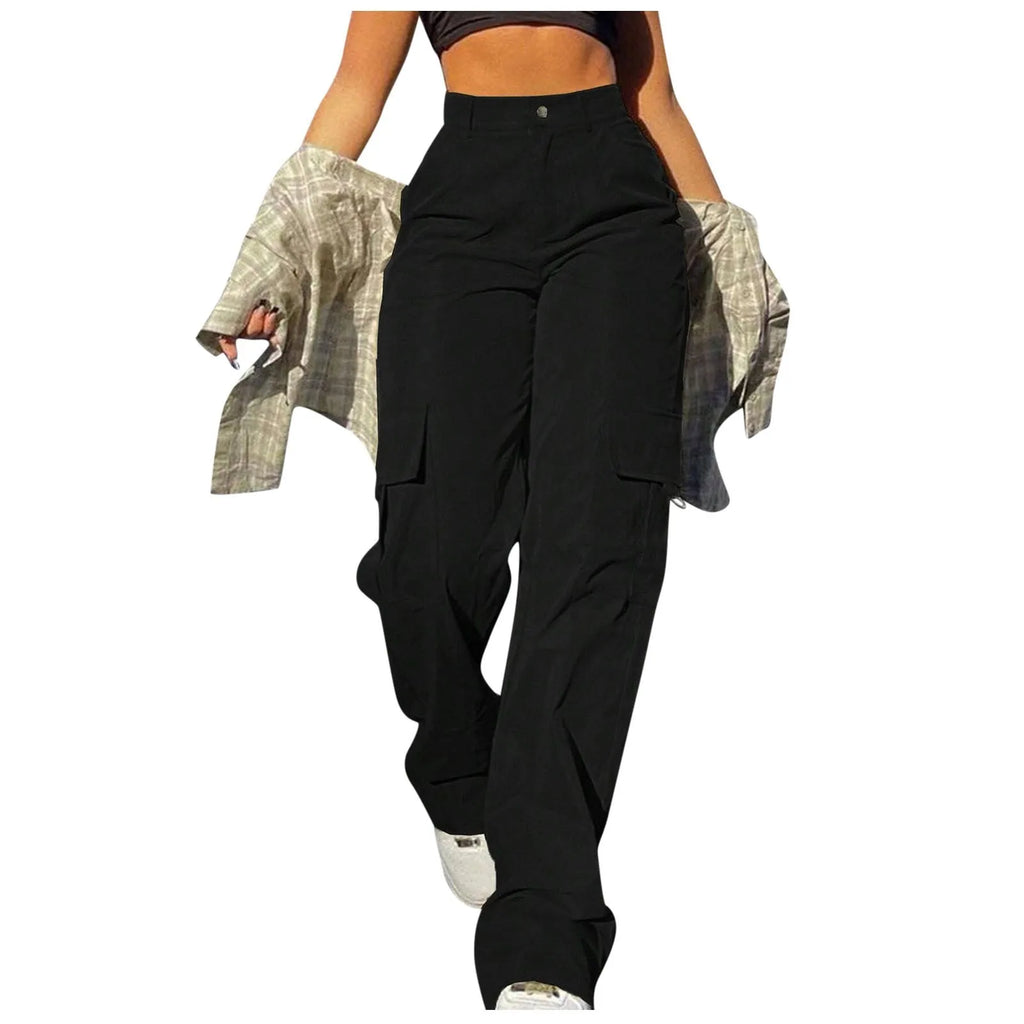 2024 Fashion Harajuku Cotton Linen Trousers Stretch Twill High Waisted Wide Leg Pants Casual Straight Leg Chino Y2k Clothes