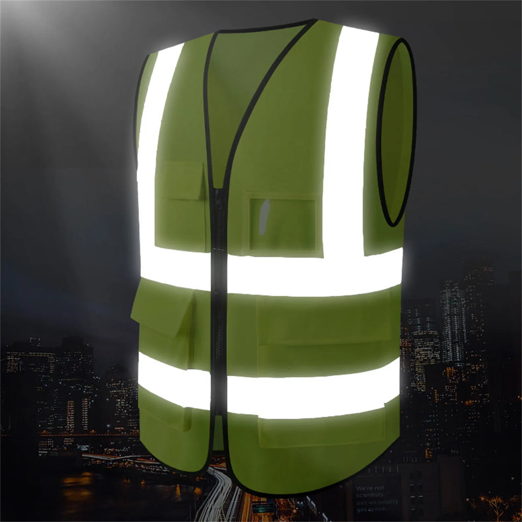 Adjustable Reflective Highlight Security Vests High Visibility Safety Vest Traffic Night Outdoor For Running Cycling Sports