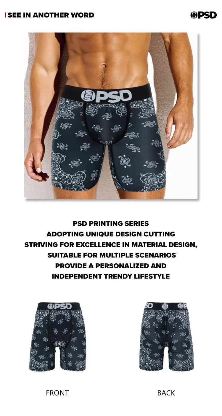 1Pcs Sexy Men Underwear Boxershorts Fashion Print Man Underpants Panties Men Innerwear Mens Boxer Briefs Plus Size Men's Trunks