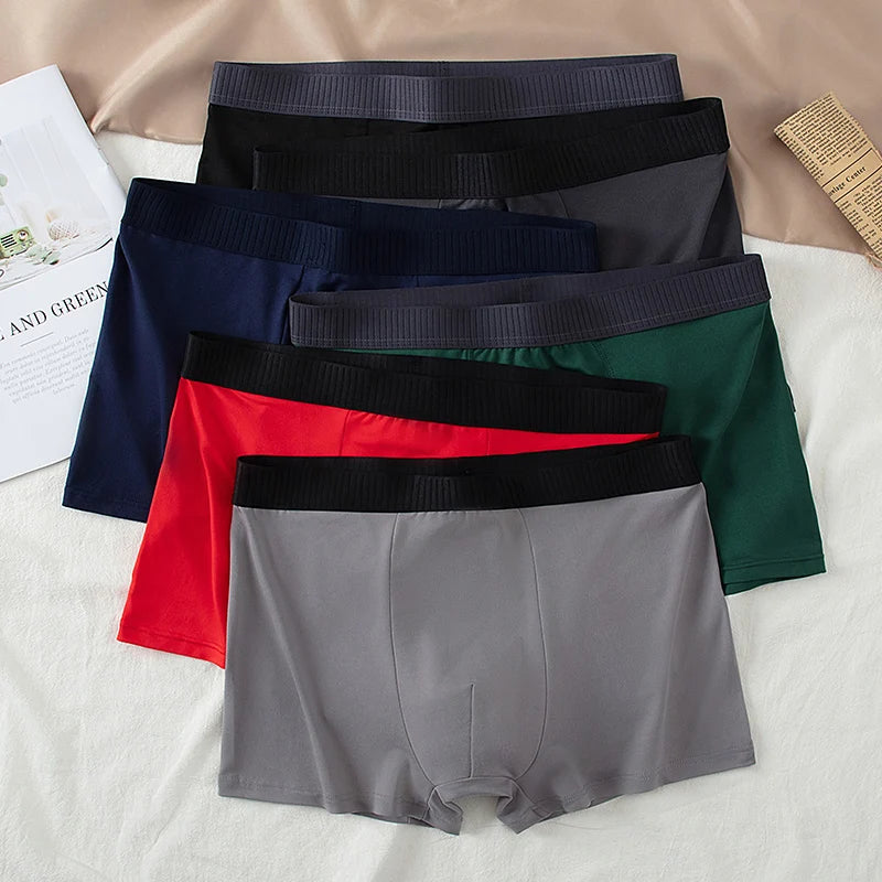 5/6-piece men's multi-color fashionable casual boxer shorts comfortable teenage plus size underwear sports cycling base shorts