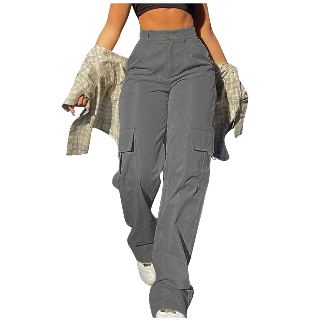 2024 Fashion Harajuku Cotton Linen Trousers Stretch Twill High Waisted Wide Leg Pants Casual Straight Leg Chino Y2k Clothes