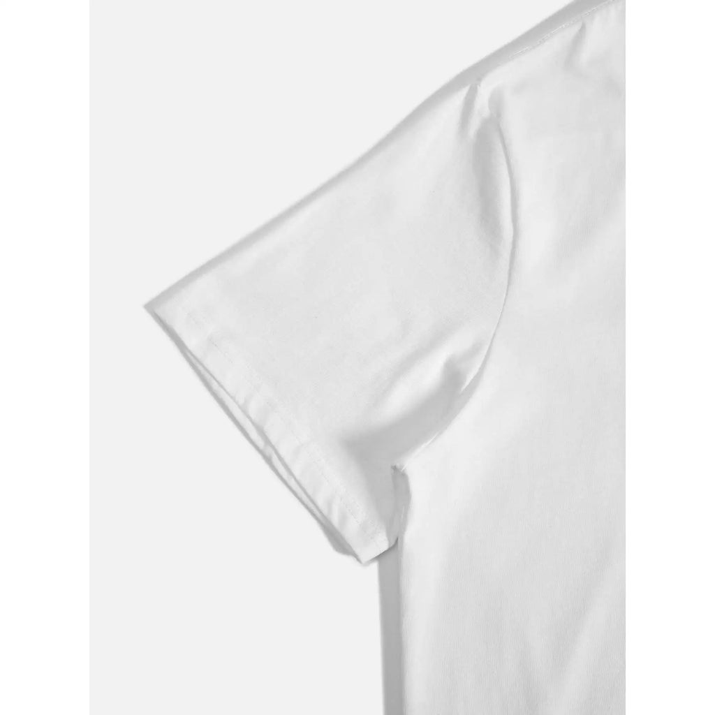 Butterfly Print Round Neck Short Sleeve T-Shirt