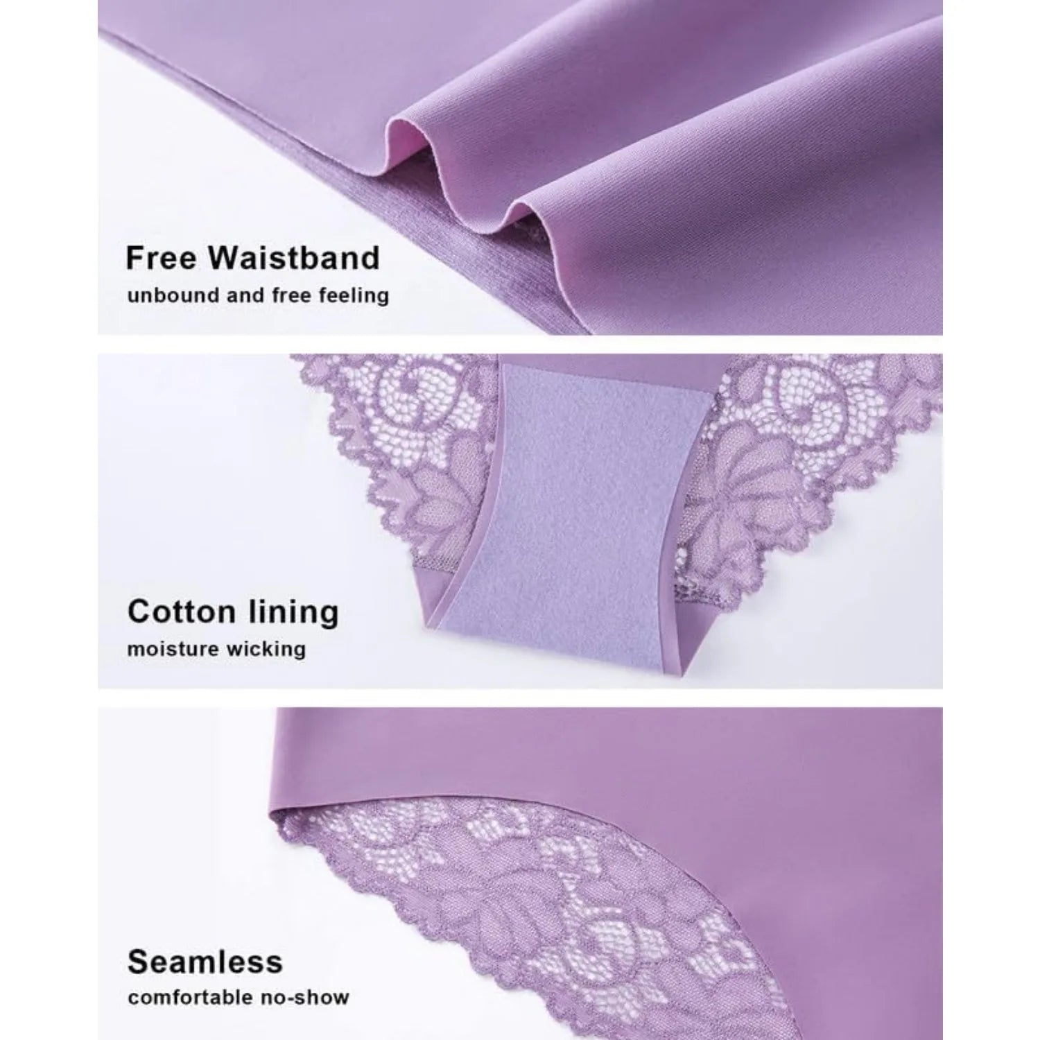 Sexy Cheeky Womens Underwear Comfortable Seamless Panties Luxurious Lace Bikini Briefs