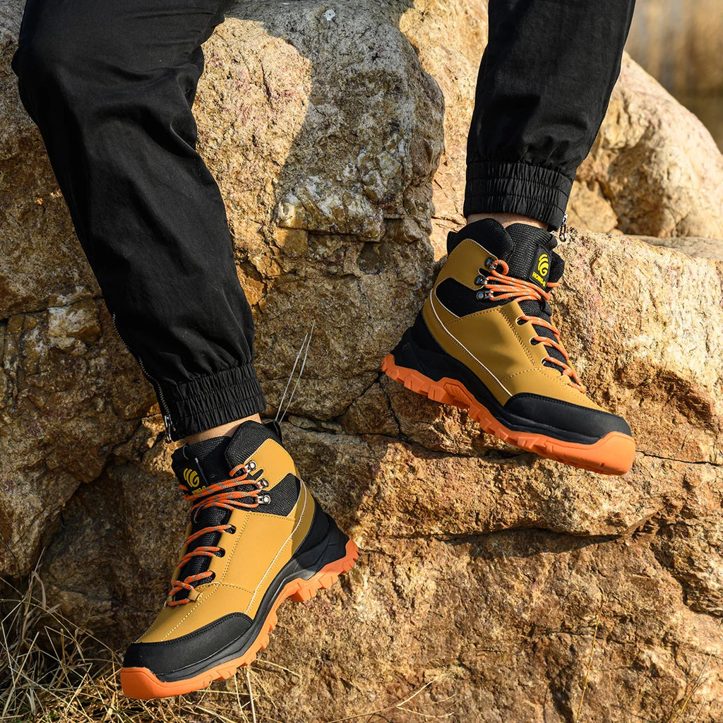 Safety Shoes Steel Toe Boots for Men Slip Resistant Work Shoes Anti-Puncture Anti-smash Work Sneakers Protective Shoes