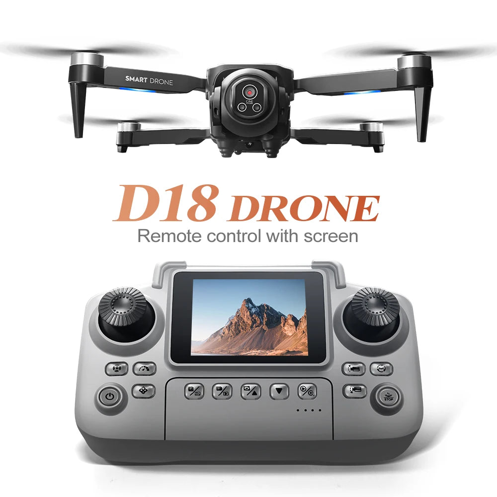 2025 New D18 Drone with 8K HD 150° Electric dual camera Angle Obstacle Avoidance Foldable Quadcopter for Aerial Photography Toy