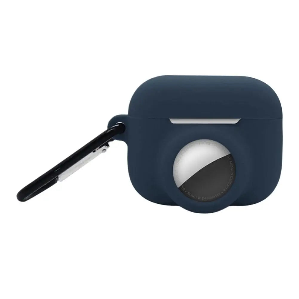 Features Keychain Silicone Case For AirPods Pro 3 For AirTag 2-in-1 Silicone Case Full-wrap Protection Anti-loss Silicone Case