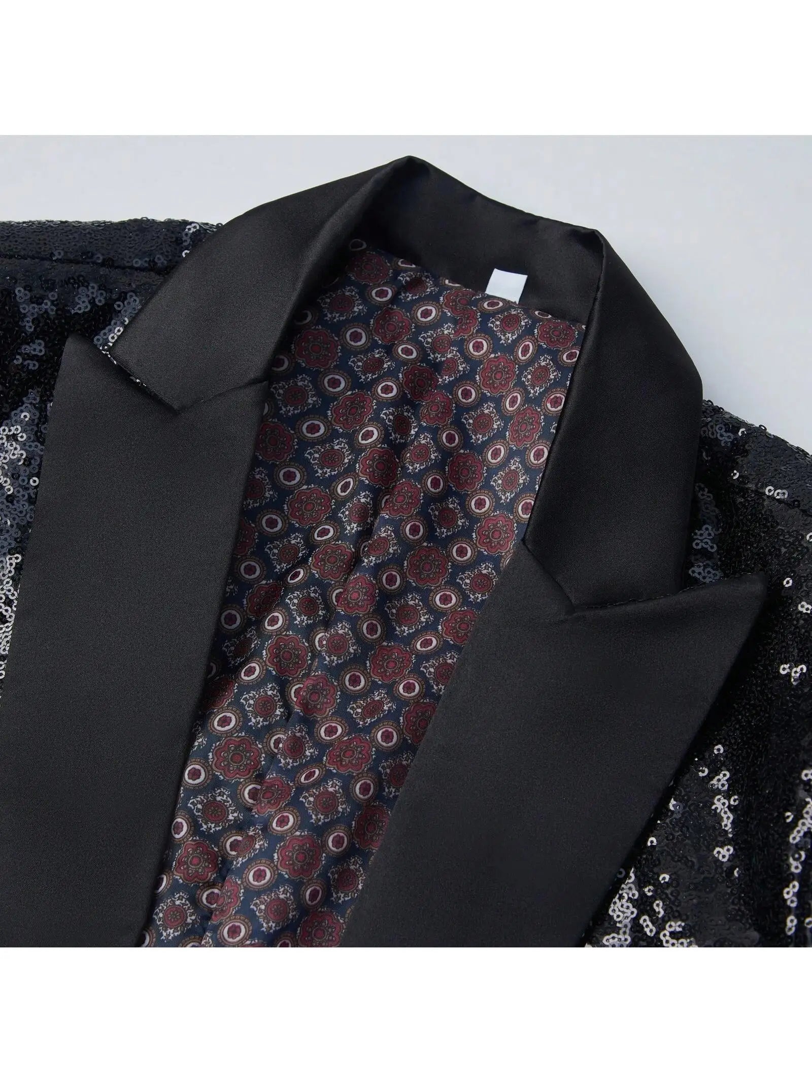 Men Sequin Shiny Prom Suit Jacket One Button and Blazers Tuxedo for Wedding Banquet