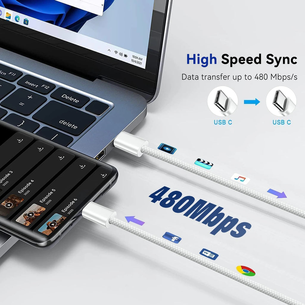 40W PD Fast Charger For iPhone 17 16 15 Pro Max USB C to C Fast Charging Cable For Samsung S25 S24 AirPods Phone Accessories