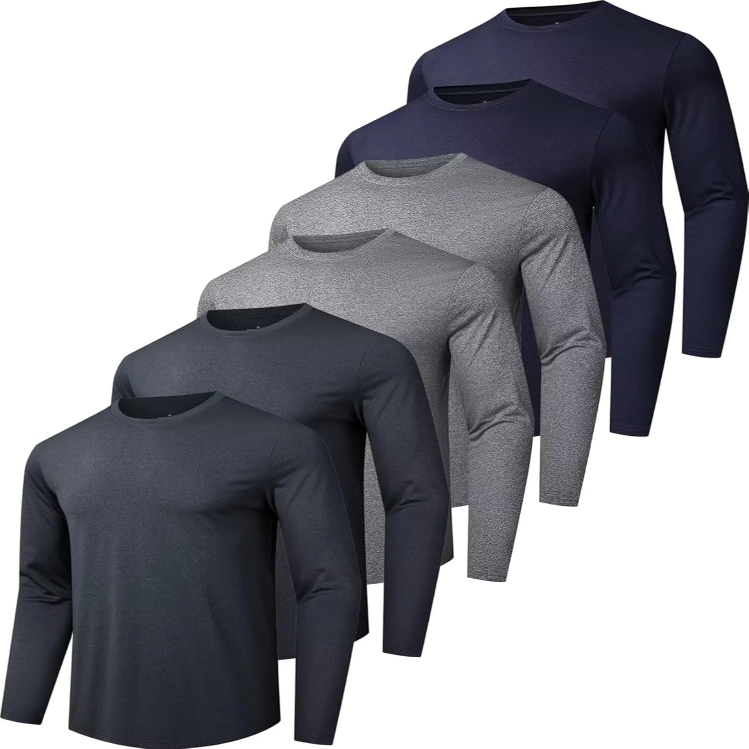 1 Pack Men's Quick Dry Long Sleeve Shirts Moisture Wicking  Protection UV UPF  Performance T-Shirt for Casual