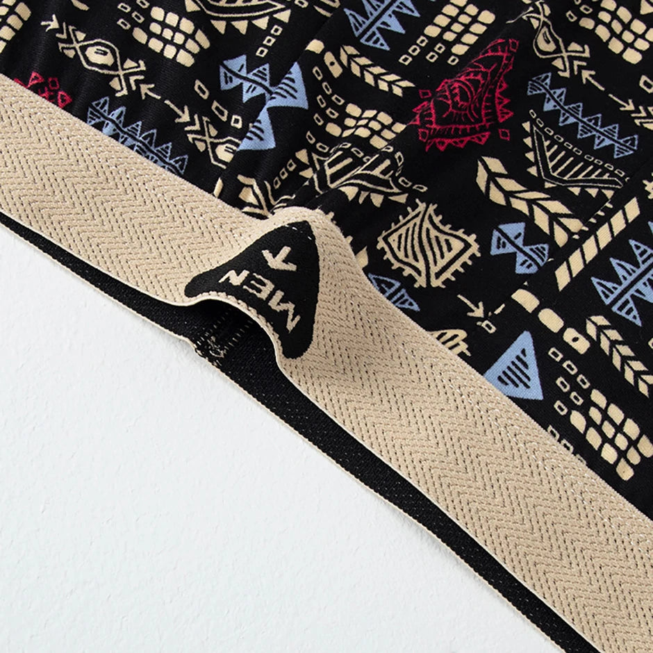 5 Pcs Fashionable And Versatile Printed Underwear For Men In All Seasons Comfortable Plus Size Youth Boxer Shorts Casual Shorts