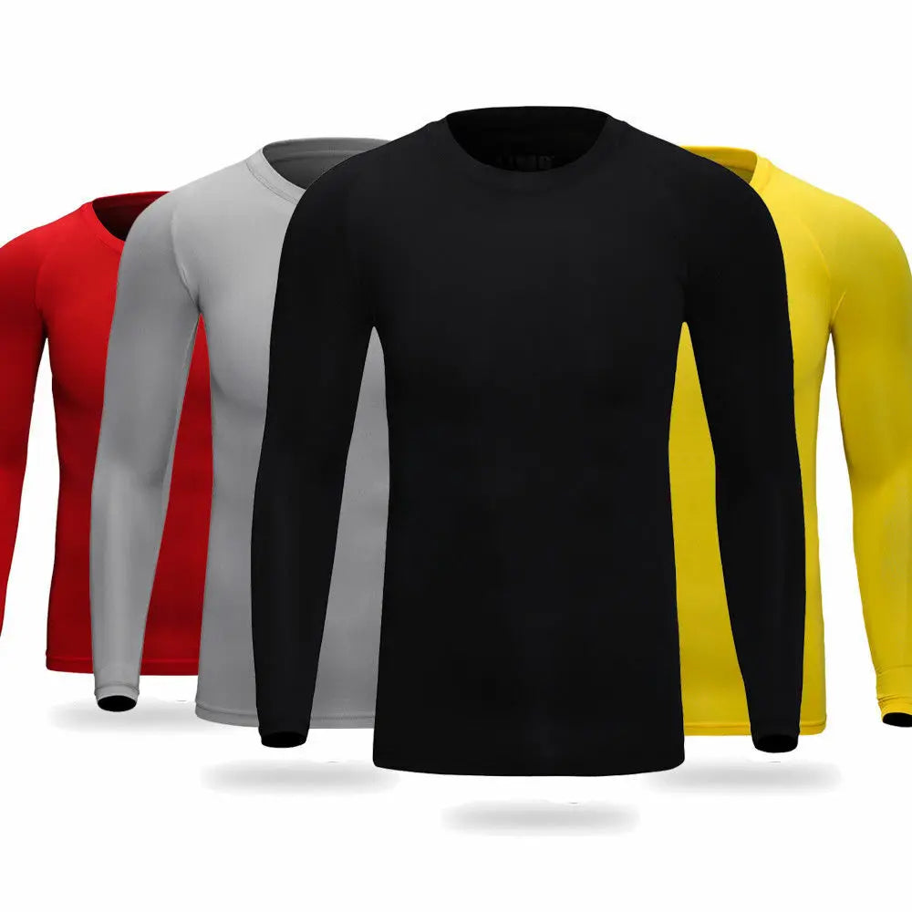 Men Long Sleeve Compression Under Base Layer T-Shirt Sport Fitness Underwear Tops Undershirts Warm Elastic Long Johns Inner Wear
