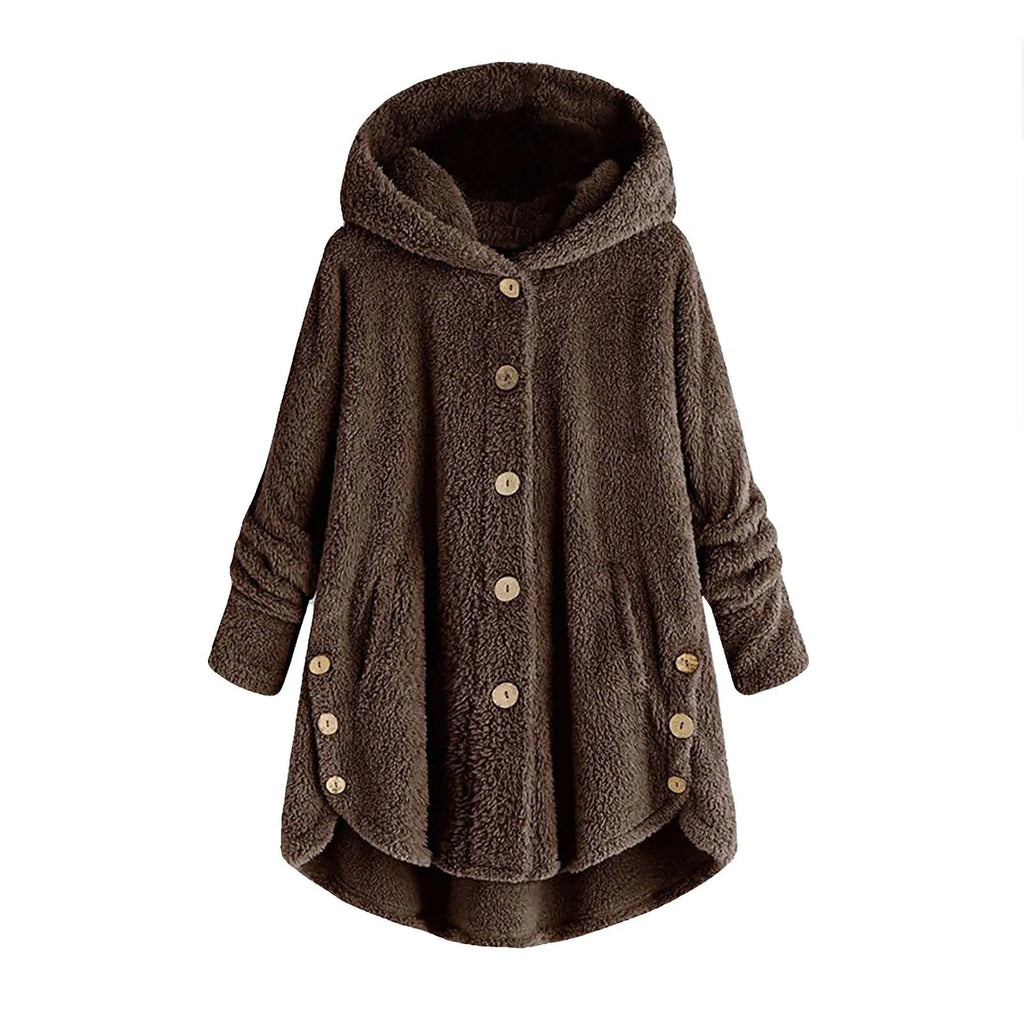 Autumn Winter Coat Women Warm Coat Wool Jacket Female Plush Coat Hooded Jacket New Women's Coats Solid Color Jacket