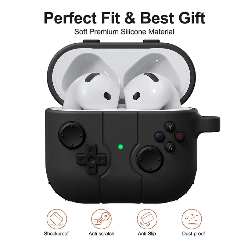 Earphones Case For Apple Airpods 4 3 Cute Cartoon 3D Game Controller Silicone Shockproof Shell Accessories For Air Pods Pro 2 1