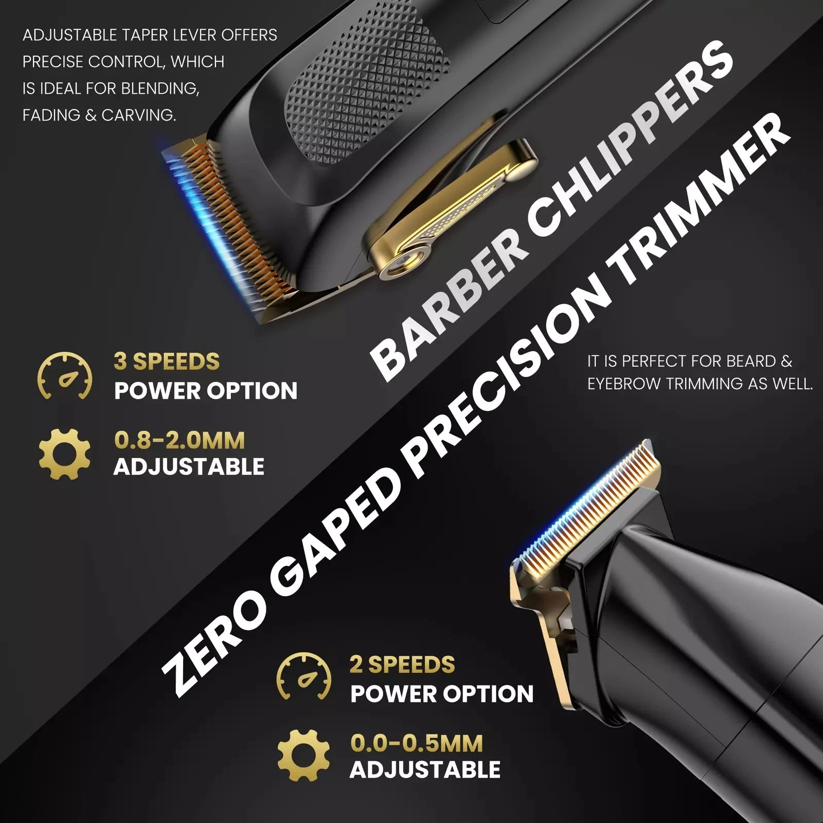 SEJOY 2 Pcs/set Hair Clippers Men Trimmer Kit for Barber Mens Beard Haircut Set Professional Hair Cutting Barber Machines