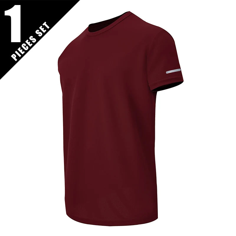 1/2/4 Pcs Men's Leisure Quick-drying Multicolor Short-sleeved Loose and Comfortable Plus Size Teenagers' Sports and Fitness Jack