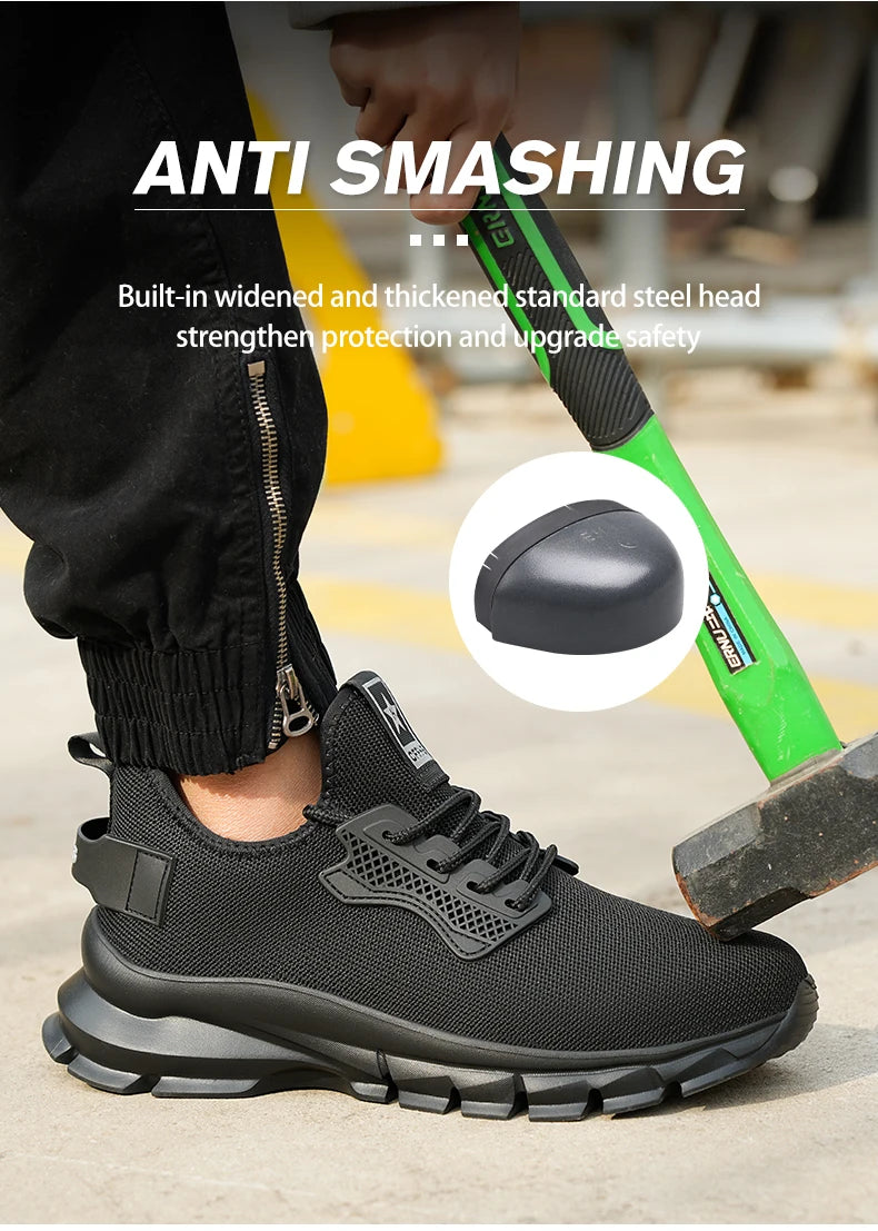 Soft-soled, comfortable, anti-smash, anti-puncture and breathable safety shoes