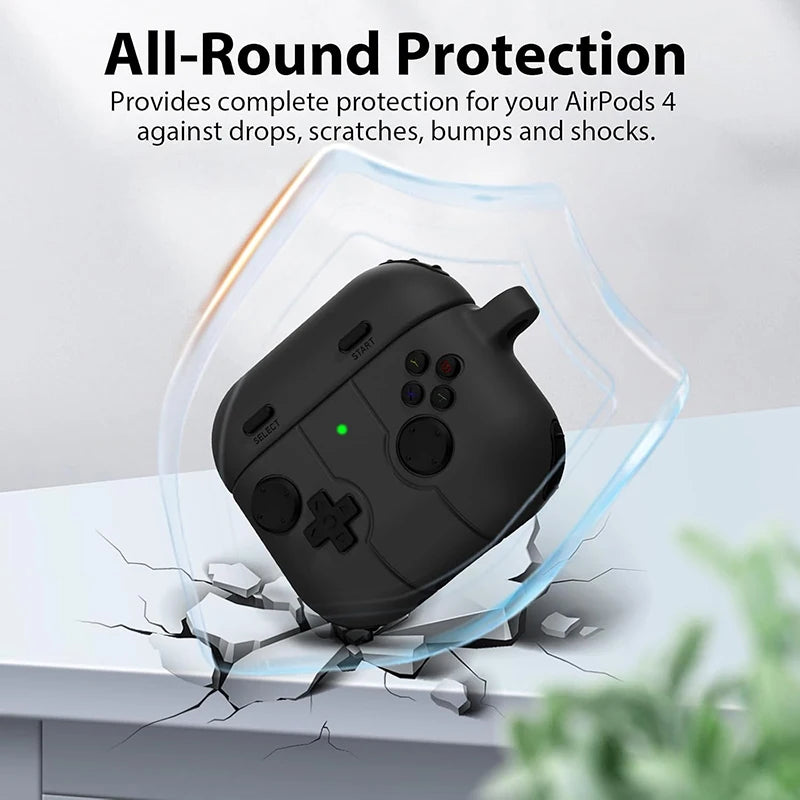Earphones Case For Apple Airpods 4 3 Cute Cartoon 3D Game Controller Silicone Shockproof Shell Accessories For Air Pods Pro 2 1