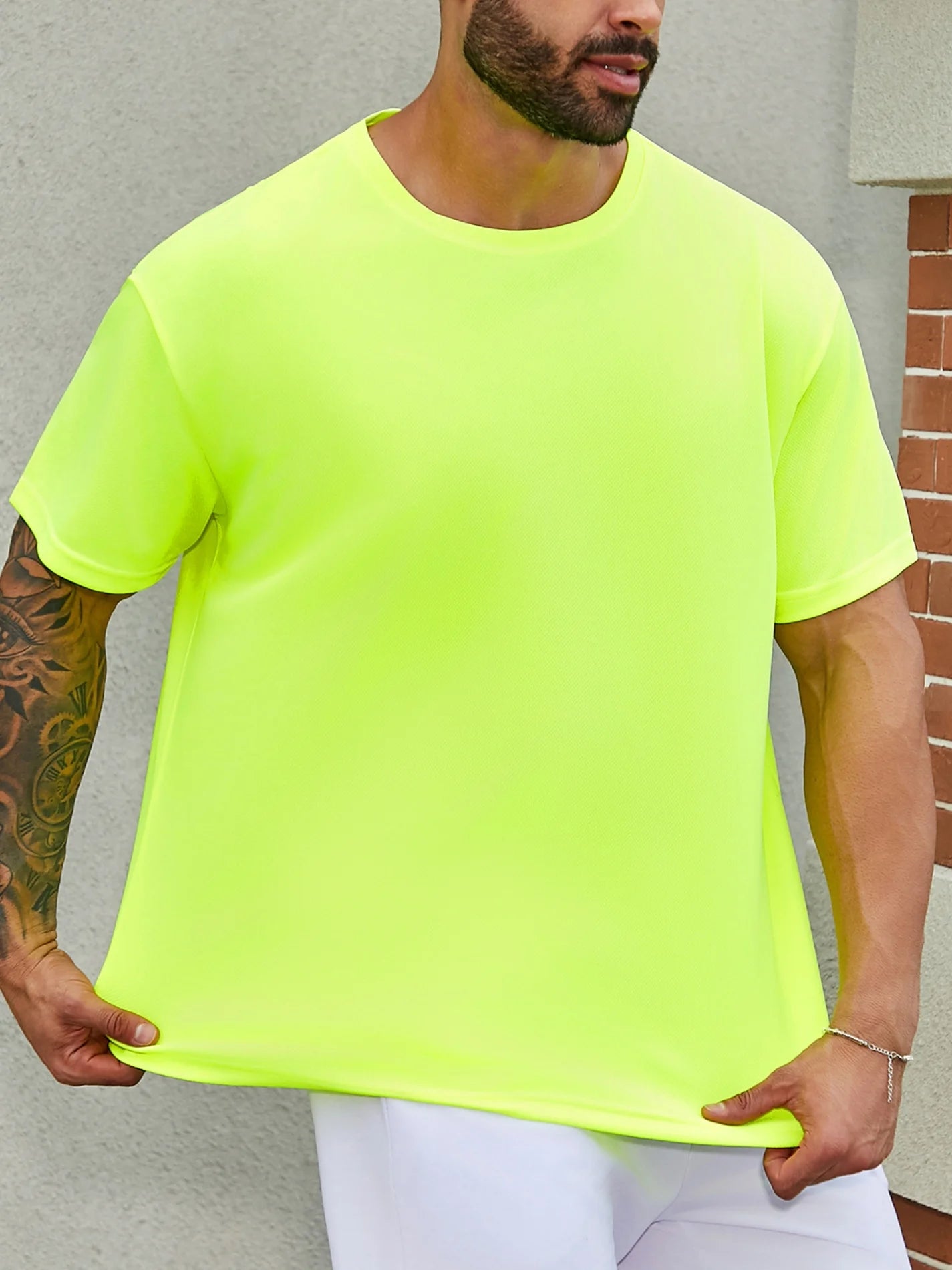 4-piece men's short sleeved T-shirt moisture wicking sun protection UV protection UPF SPF sports T-shirt casual style
