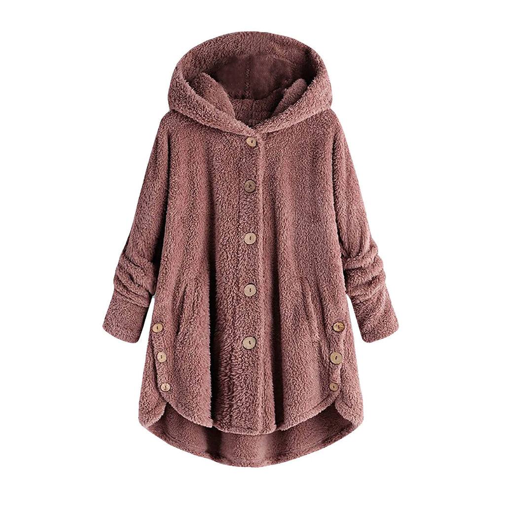 Autumn Winter Coat Women Warm Coat Wool Jacket Female Plush Coat Hooded Jacket New Women's Coats Solid Color Jacket
