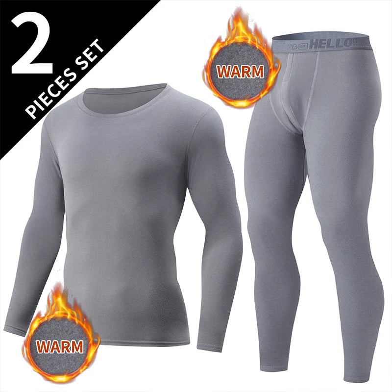 1/2/4-Piece Men's Fall/Winter Thermal Underwear Fashion Joker Long-sleeved Trousers Home Suit Youth Sports Elastic Waist Pants