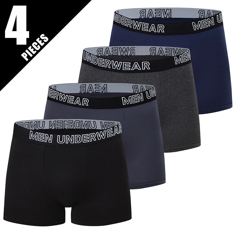 3/4 Pieces Men's Solid Color Casual And Fashionable Underwear Shorts Youth Sports Comfortable Boxer Shorts Sexy Beach Shorts