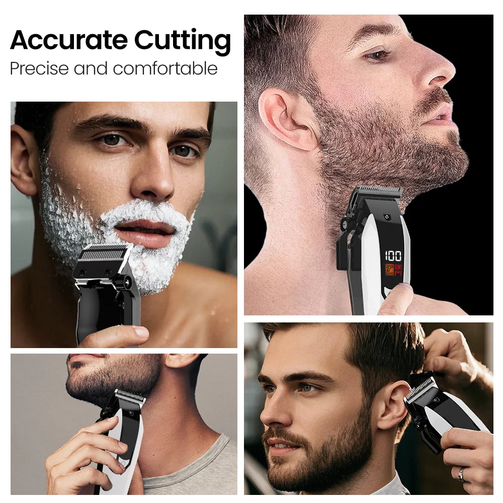 Sejoy Professional  Hair Clippers for Men Trimmers Set for Barber Cordles with LED Display Slick Hair Cut Self-Sharpening Blades