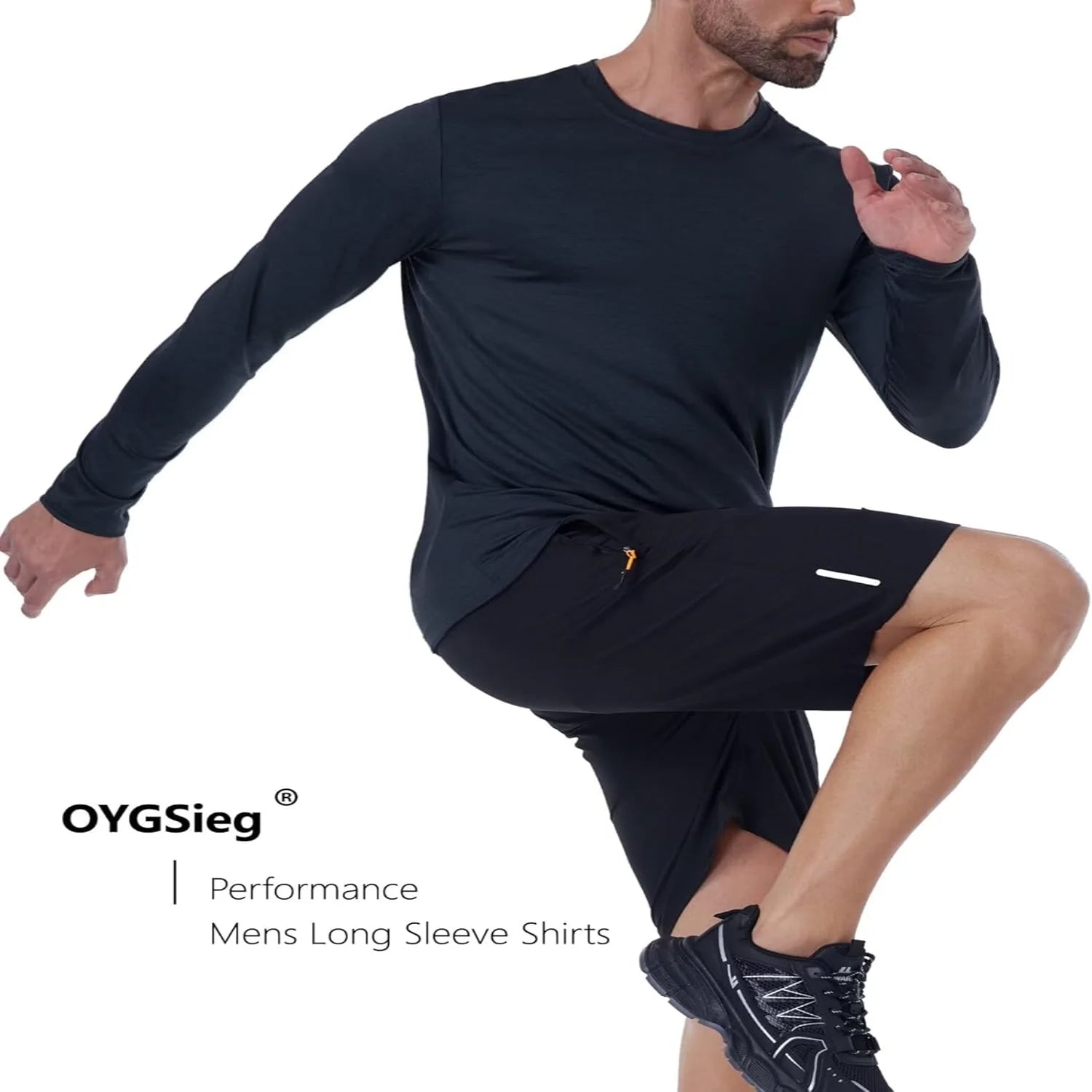1 Pack Men's Quick Dry Long Sleeve Shirts Moisture Wicking  Protection UV UPF  Performance T-Shirt for Casual