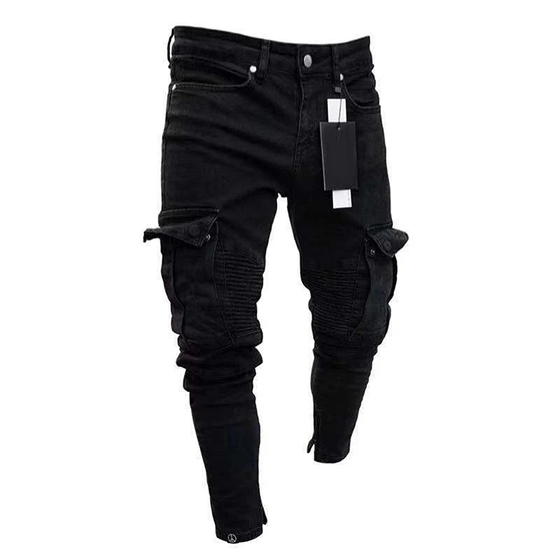 Men s Stylish Cargo Jeans with  Fit Design and Multiple Pockets for Spring and Summer Streetwear Fashion