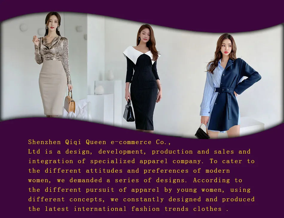 H Han Queen Knitted Turtleneck Sweater Bodycon Dress Bottoming Women Soft Elastic Autumn Winter Midi Party Dresses With Belt