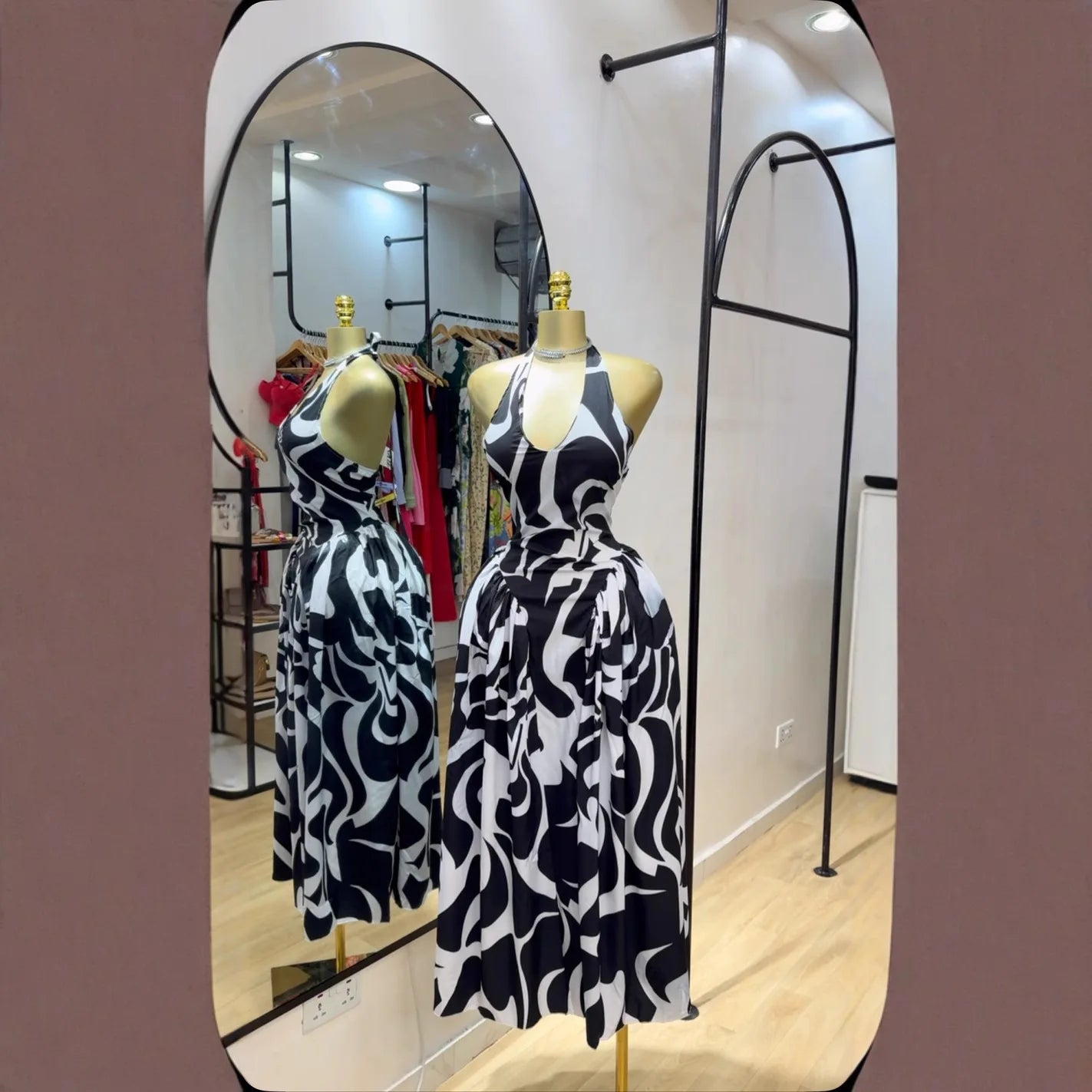 Fashion African Digital Printed Halter Neck Long Dresses European And American Ladies New Style Casual Zebra Print Sexy Dress