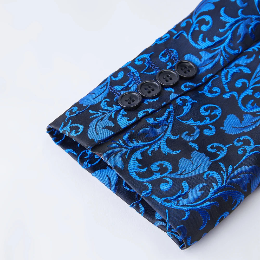 Men's Paisley Tuxedo Jacket One Button Dress Suit Jacket Floral Blazer for Dinner Party Prom Wedding