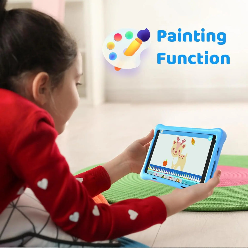 8 Inch Kid Tablet Android 12 Tablets 2GB RAM 64GB ROM 1280 x 800 IPS HD Screen WiFi Bluetooth Dual Camera Parental Control Case