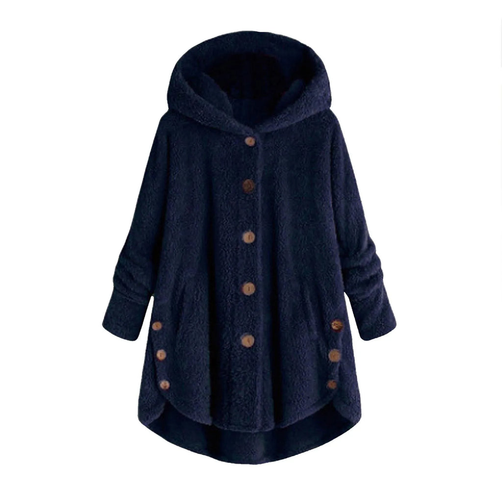 Autumn Winter Coat Women Warm Coat Wool Jacket Female Plush Coat Hooded Jacket New Women's Coats Solid Color Jacket