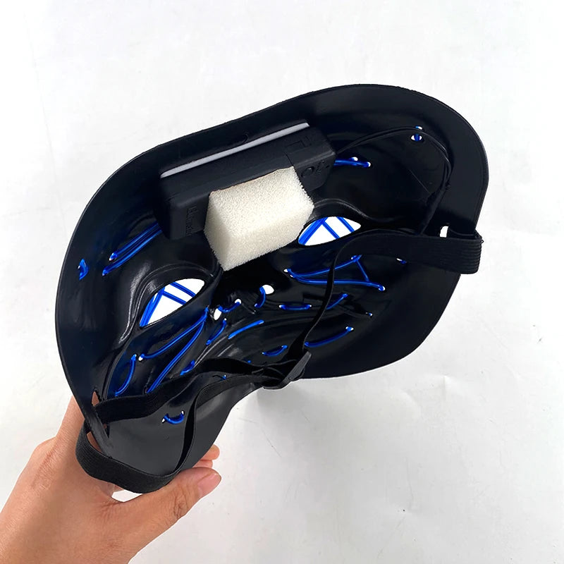 Wireless Neon LED Purge Mask Glow in The Dark Cosplay Horror Mask Halloween Masquerade Party Masks Glowing Funny Dress Up