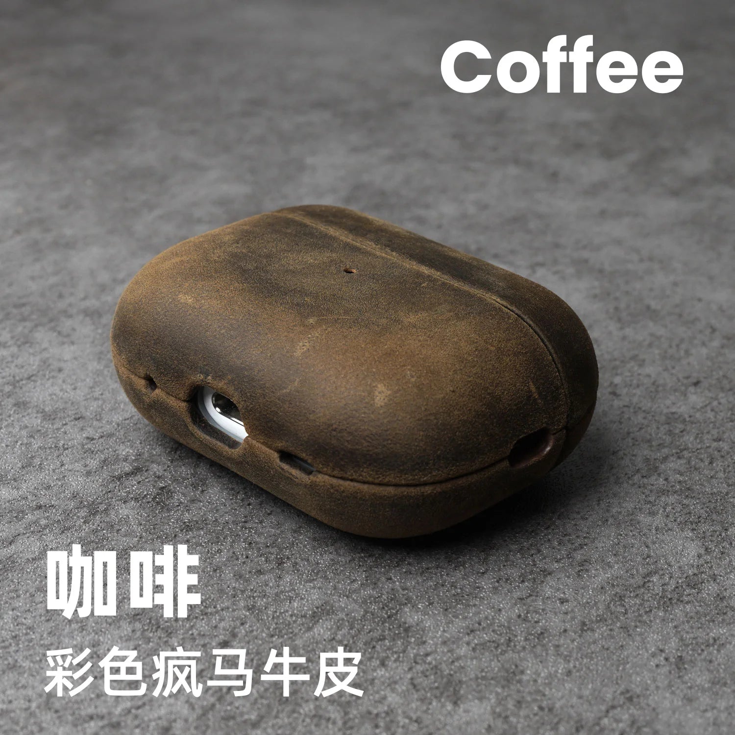 YMW Crazy Horse Genuine Leather Case for AirPods Pro 3 2 Luxury Cowhide Cases Wireless Bluetooth Headset Cover