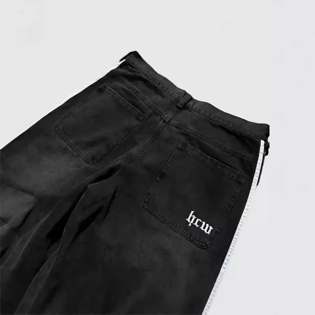2025 men Jean Fashion high quality Striped Harajuku Jeans women Hip Hop streetwear Casual wide leg Jeans Vintage Jean