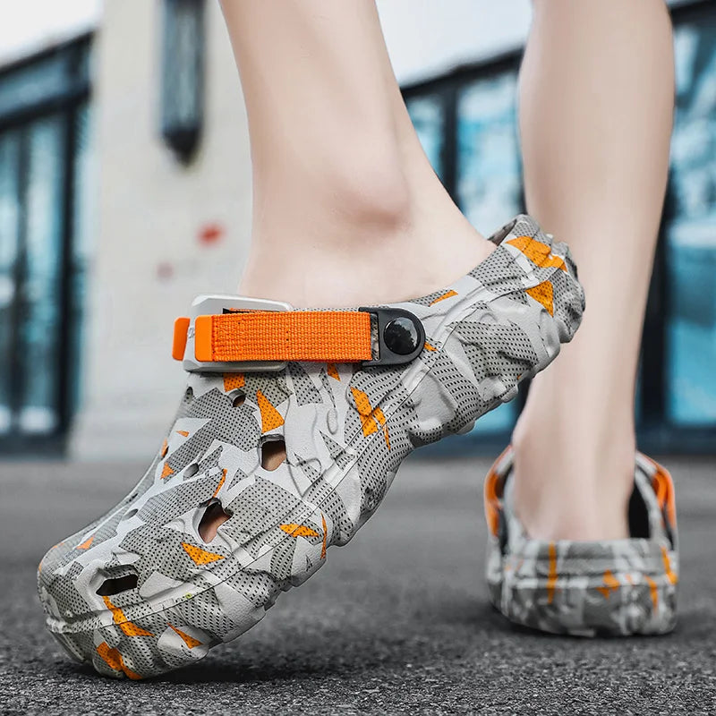 Shoes Men's Clogs Slippers Sandals 46 47 Male Garden Shoes Flat Camouflage Sandals Male Big Size Outdoor Flip Flops Home Clogs