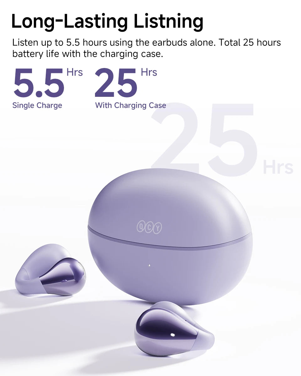 QCY Crossky C30 Wireless Earphones Bluetooth 5.4 Ear clip TWS Sports Earbuds Open Ear Earclip Dual-Connection Headphone