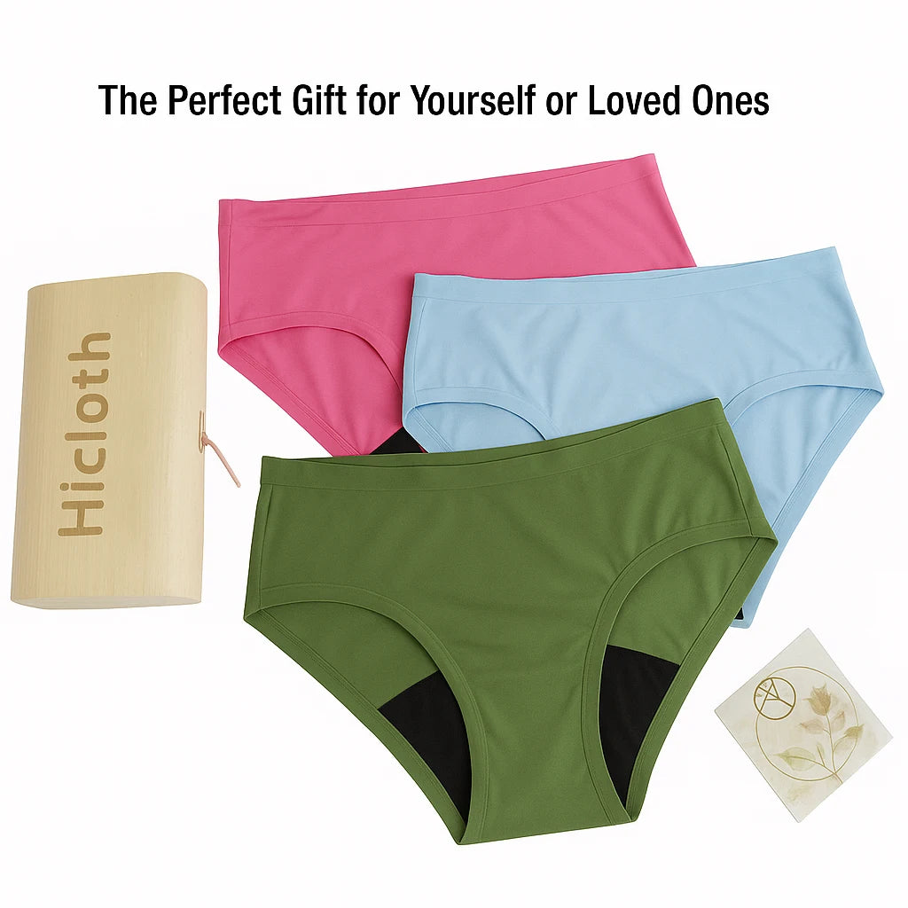 3-Pack Seamless Period Underwear for Women, Leakproof Bikini Panties with Cotton Gusset, Heavy Flow Menstrual Protection