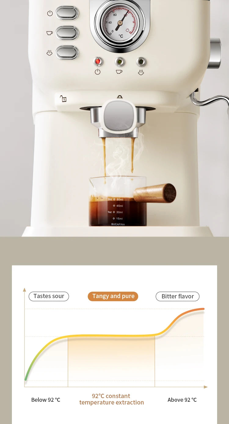 20 Bar Electric Coffee Machine Italian Semi-automatic Professional Expresso Coffee Maker Office Small Coffee Machines 220V